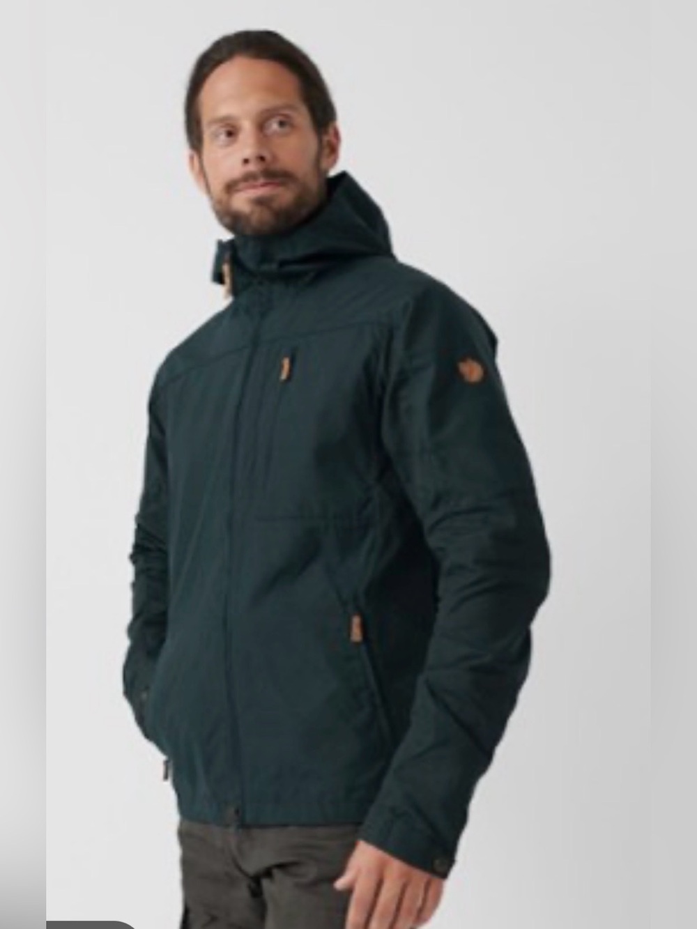 FJALL Raven Large Navy Hooded Windbreaker Jacket with Subtle Patch